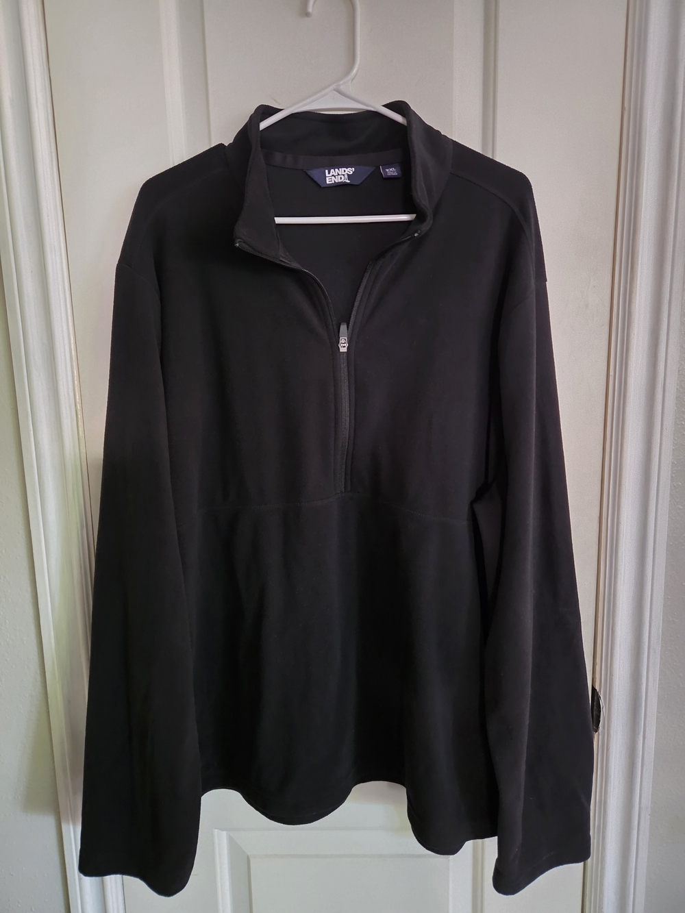 Lands' End Men's Black Half-Zip Pullover Sweater